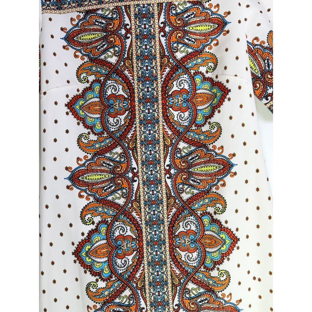 Antonio Melani Paisley Shift Dress Women Size 2 Multicolor Zip Back - Picture 8 of 12